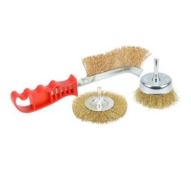 Набор зачистных щеток АвтоDело 3шт. №1 для дрели D-75/75 ручная метал. 240 мм 44024 13657 