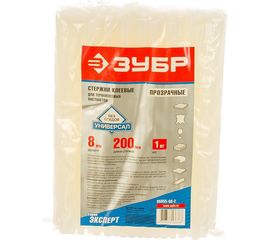 Стержни клеевые прозрачные универсальные ЭКСПЕРТ (8х200 мм; 1 кг) Зубр 06855-08-2 