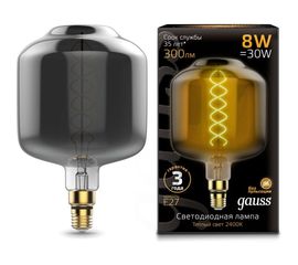 Лампа Gauss LED Vintage Filament Flexible DL180 8W E27 180x295mm Gray 2400K 1/6 164802008 