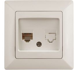 Информационная розетка Intro 430302 RJ45, СУ, Solo, слоновая кость Б0043383 