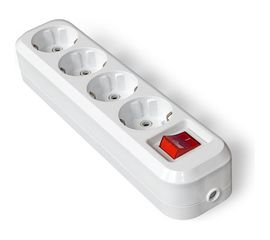 Колодка для удлинителя IONICH 4 гнезда, с/з и выключатель 1524 