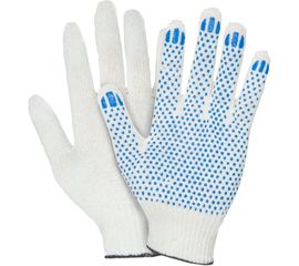 Перчатки Fort х/б с ПВХ, 10 класс, 4 нити, 40г, белые 10010831 