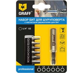 Набор бит с магнитным держателем (6 шт; SW) GRAFF 4604 