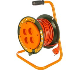 Силовой удлинитель на катушке, 4 гнезда ПВС 2х0.75 GLANZEN ЕВ-20-002 00-00001112 