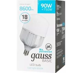 Лампа Gauss Basic, T160, AC180-240V, 90W, 8600lm, 6500K, E40, LED, 1/6 11734392 