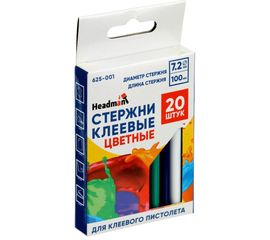 Стержни клеевые в блистере (20 шт; 7.2х100 мм; цветные) HEADMAN 625-001 
