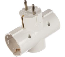 Сетевой тройник Т3-Е 250В 16А с з/к белый LUX 4606400418108 