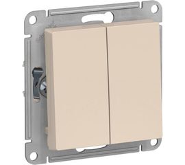 2-клавишный переключатель Schneider Electric AtlasDesign Бежевый сх.6, 10АХ ATN000265 