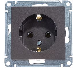 Механизм розетки Schneider Electric 1-м СП ATLAS DESIGN с заземлением 16А мокко ATN000643 