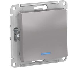 Механизм выключателя Schneider Electric 1-кл. ATLAS DESIGN с подсветкой сх.1а 10АХ алюминий 1240227 