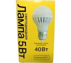 Светодиодная лампа ON ЭКОНОМ A60, 5 Вт, E27, 300 Лм, 4200К, холодный свет 11-01-001 