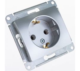 Розетка Schneider Electric GLOSSA с заземлением, 16А, АЛЮМИНИЙ GSL000343 
