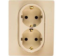 Розетка Legrand 2-м СП Etika винтовые клеммы в сборе, с заземлением, слоновая кость. Leg 672323 1066913 