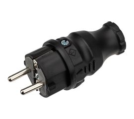 Прямая влагозащищенная вилка REXANT с/з, 16 А, IP44 каучук 111-001 