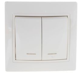 Выключатель с подсветкой, 2 клавиши UNIVersal Севиль слоновая кость ivory Б-С0123 