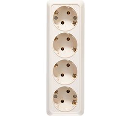 Розетка UNIVersal Олимп 4-ая с/з слоновая кость ivory 1169 