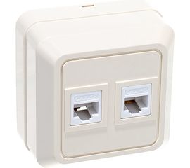 Компьютерная розетка UNIVersal Олимп 2-ая слоновая кость ivory 1074 