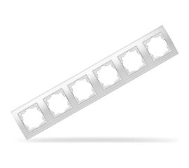 Рамка UNIVersal Бриллиант 6-ти местная, горизонтальная, белая 1030 