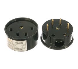 Разъем UNIVersal РШ-ВШ карболит 32А 380В круглый, черный 1233 