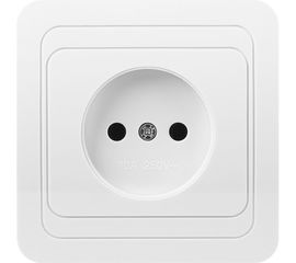 Розетка Smartbuy 1-местная без заземления 10А белая, керамика Марс SBE-02w-10-S1-N-c 