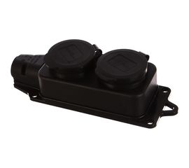 Однофазная 2-х местная колодка с заглушками, каучук UNIVersal 1027 