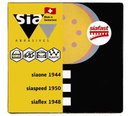 Круг шлифовальный на липучке siaspeed 1950 (50 шт; 125 мм; 8 отверстий; P60) sia Abrasives ss50-125-8-060 