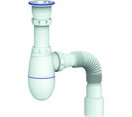 Сифон для кухни 1.1/2"х40, нержавеющий выпуск, с универсальной гибкой трубой, 40х40/50 Unicorn Юникорн B220 ИС.110310 