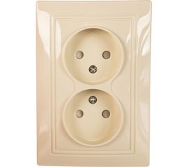 Двухместная розетка б/з з/ш UNIVersal Севиль слоновая кость ivory Б-С0048 