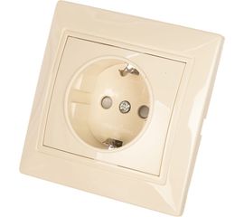 Розетка с/з з/ш UNIVersal Севиль слоновая кость ivory Б-С0049 