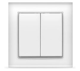 Двухклавишный выключатель, белый UNIVersal Бриллиант 7947403 