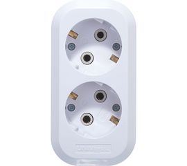 Колодка с заземлением, 2 гнезда, AБС-пластик UNIVersal E302 