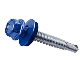 Кровельный саморез Tech-Krep КР сверло 4,8х28 RAL-5005 насыщенный синий 300 шт, ведро 124451 