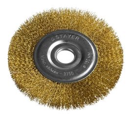Щетка дисковая PROFESSIONAL (150х22 мм; витая стальная латунированная проволока 0.3 мм) для УШМ STAYER 35122-150 