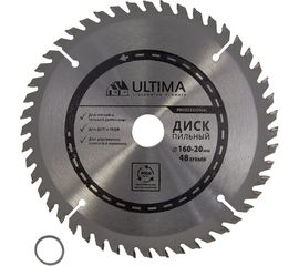 Диск пильный по дереву (160х20 мм, 48 зуб,+кольцо,16/20) Ultima 115008 