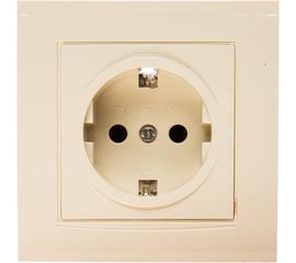 Розетка с заземлением, слоновая кость UNIVersal Бриллиант 7948844 