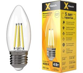 Светодиодная лампочка X-Flash XF-E27-FL-С35-4W-4000K-230V артикул 48878 