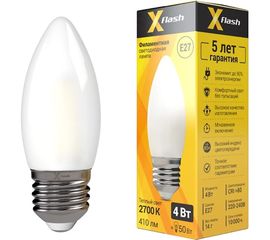 Светодиодная лампочка X-Flash XF-E27-FLM-С35-4W-2700K-230V артикул 48519 