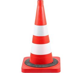Сигнальный конус, 520 мм, оранжевый, с 2-мя белыми полосами, утяжеленный Протэкт КС-2.4.0-П 