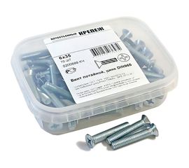 Винт Качественный КРЕПЕЖ потай с метр. резьбой, DIN 965, 6x35, 70 шт 0200889 КЧ 