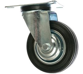 Колесо поворотное (100 мм; г/п 70 кг; резина/металл; игольчатый подшипник) ЗУБР 30936-100-S 