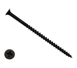 Саморез КРЕП-КОМП черный по дереву 4,2х89 100шт чд8942ф 