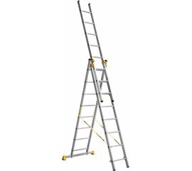 Алюминиевая трехсекционная профессиональная лестница Алюмет P3 9308 