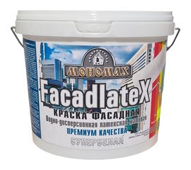 Фасадная краска Мономах Facadlatex, супербелая 7кг 3крфс7б 