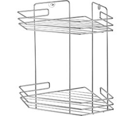 Полка в ванную EUROHOUSE 2-х секционная, угловая 20,5х20,5х31,5 см, хром 14322 