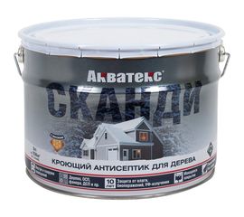 Кроющий антисептик для древесины Рогнеда Акватекс Сканди (лакрица; 9 л) 202920 