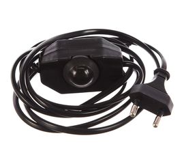 Электрический соединительный шнур для бра с диммером СИБРТЕХ 1,5м,120Вт, чёрный, тип V-2 96018 