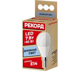 Светодиодная лампа РЕКОРД LED P45 7W Е14 4000К 23884 