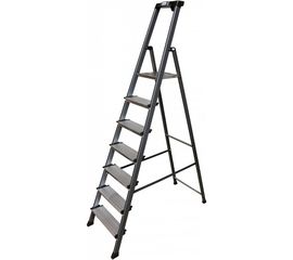 Стремянка, анодированные боковины Krause MONTO SECURO, 7 ступеней 126450 