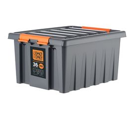 Ящик Rox Box п/п, 500x390x250 мм, с крышкой и клипсами, PRO, цв. антрацит 25340 