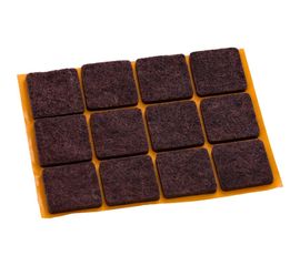 Подкладка ЕВРОПАРТНЕР фетр, корич. 20х20 мм 12шт. 6 9189 2 